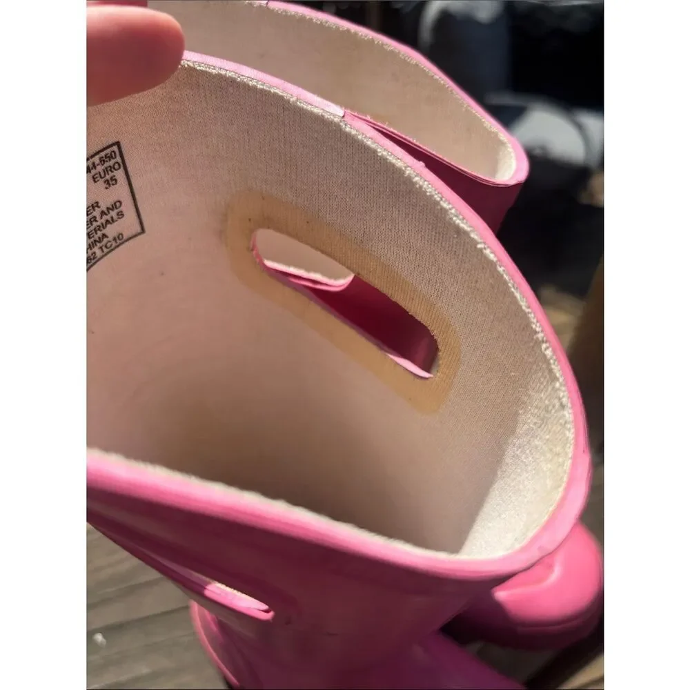 Bogs Bright Pink Kids Waterproof Rain Boots